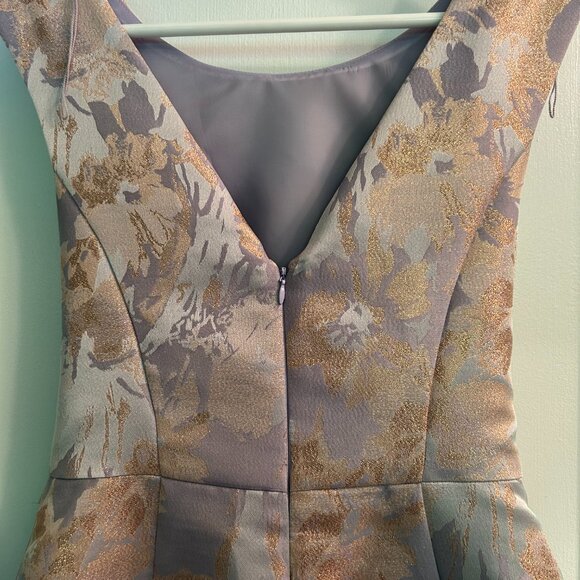 Metallic Jacquard Print Party Dress - Picture 7 of 8